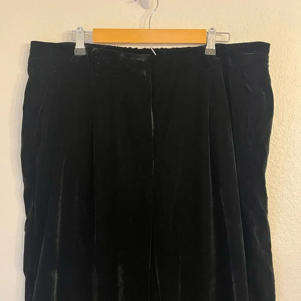 Old Navy Velvet Taylor Wide‎ Leg Trouser Womens XL Pants Holiday NYE Party Glam